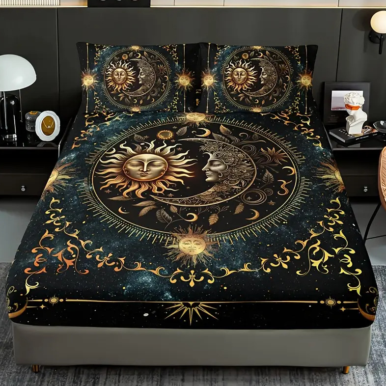 TEMU / JIT Mattress Kits Sun Moon Star River HD Impresión digital ropa de cama