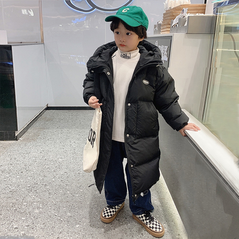Chaqueta de Plumón de Longitud Media para Niños y Niñas, Invierno 2025, Abrigo de Invierno Grueso para Niñas Mayores, a la Moda