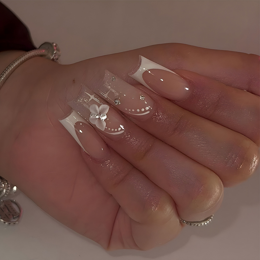 Cross-border uñas falsas uñas desgaste largo T-punto de la jalea del diamante del clavo del gel de uñas pieza de prensa al por mayor en las uñas