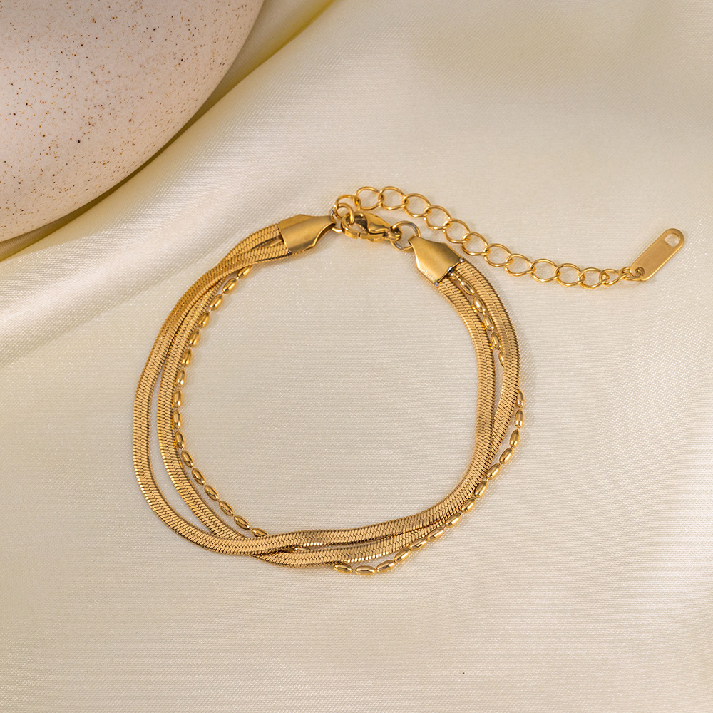 Spot tobillera de acero de titanio colección explosiva verano sin decoloración femenina simple sentido de alta gama moda salvaje estilo transfronterizo europeo y americano