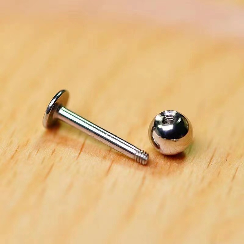 Multicolore dimple-studs voor lip oor en tong, body piercing_voghion.com
