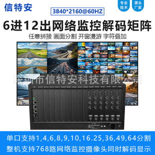 1/2/3/4/5/6 into 12 way monitoring video decoder compatible with Haikang Dahua network decoding matrix 4K