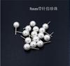 Fashionable earrings, plastic white silver needle from pearl, silver 925 sample, wholesale