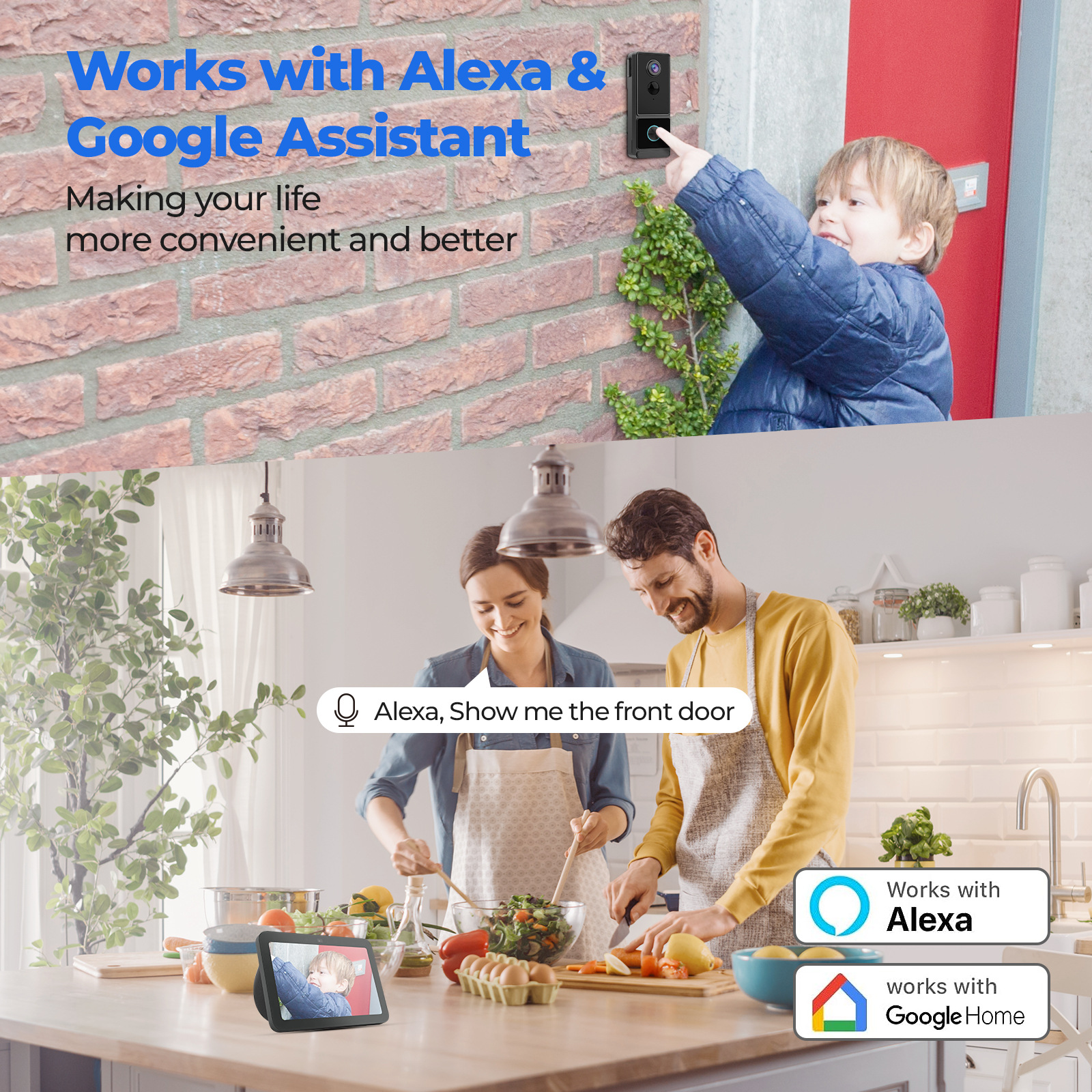 Video timbre cámara inalámbrica hogar WiFi HD infrarrojos visión nocturna intercomunicador inteligente monitoreo remoto capaz de cámara
