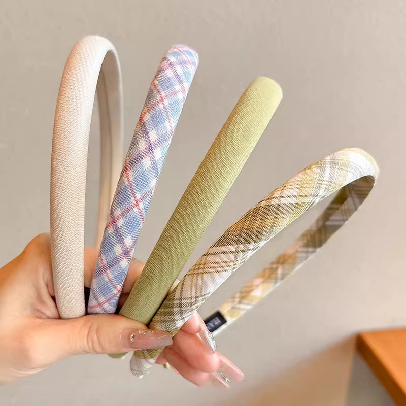 Color coreano de banda de cabello a cuadrícula 2024 nueva niñas de estilo universal fuera de la abrazadera de cabello niñas de alta presión de cabello