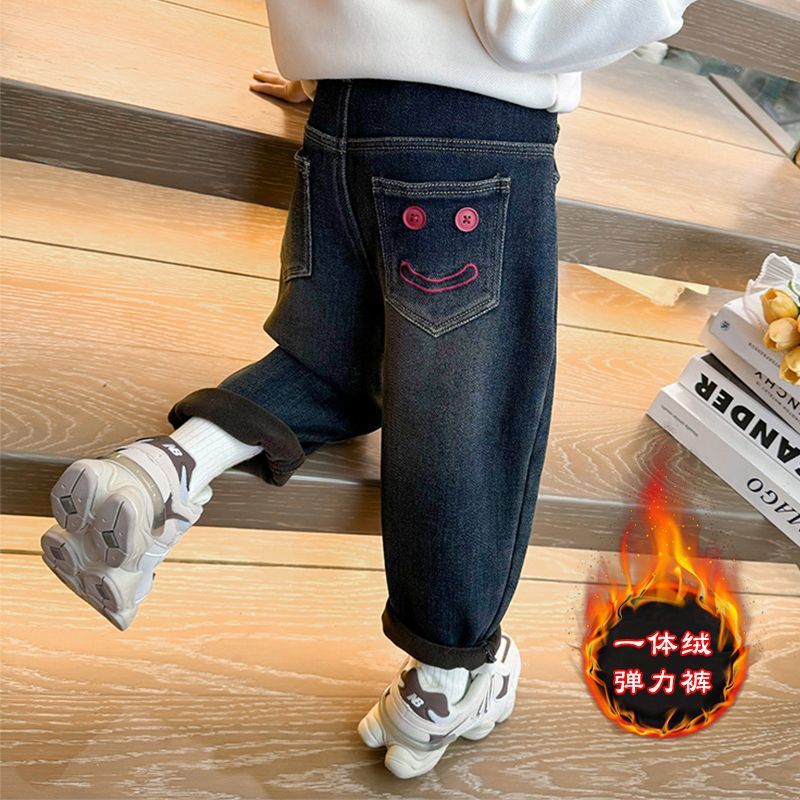 Niñas de cacho de invierno y cacho de aire extranjero jeans suaves para bebés gruesos pantalones de invierno para niños image 6
