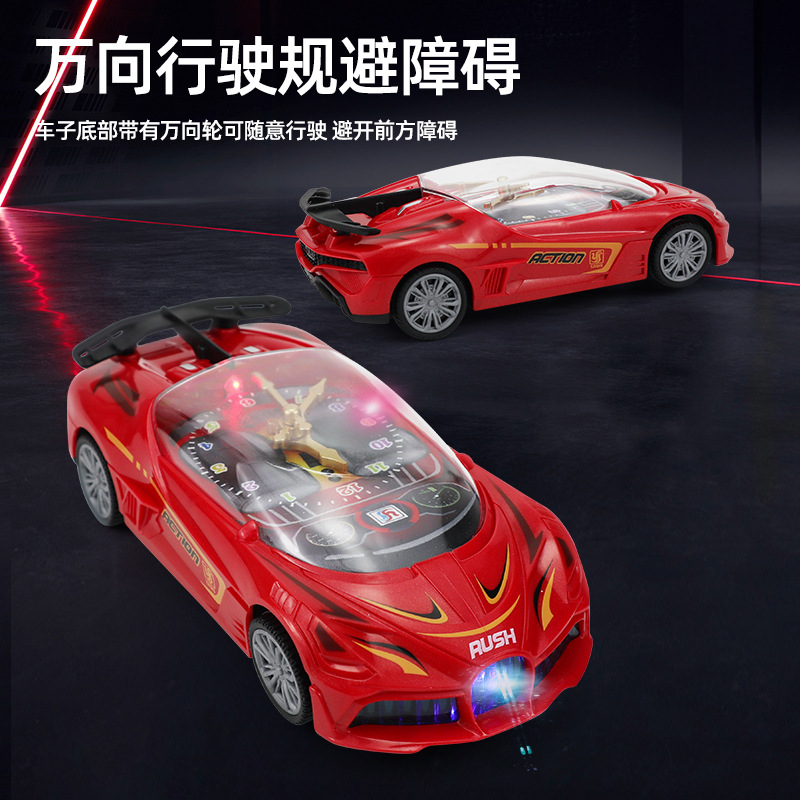 Reloj universal eléctrico para niños coche deportivo de música colorida iluminación modelo de carreras de automóviles de niños al por mayor