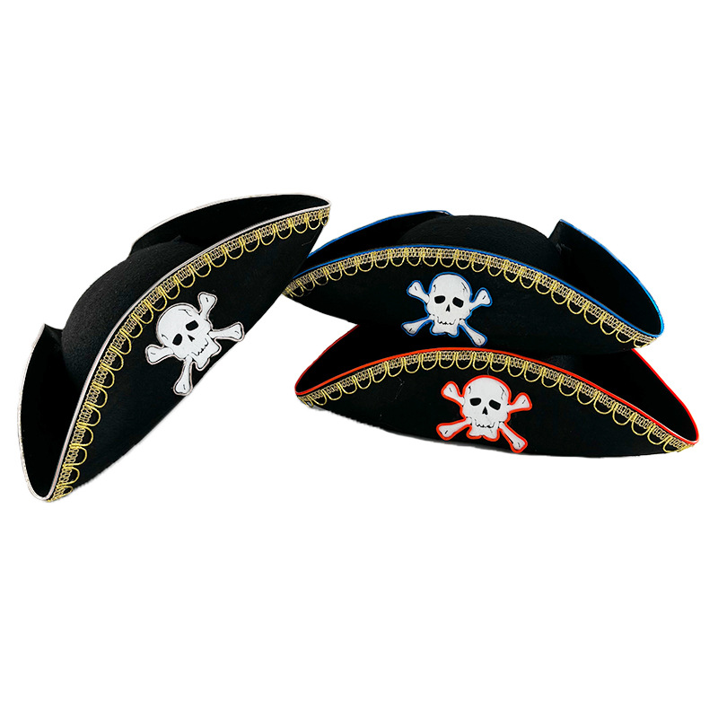 Halloween cos espectáculo vestuario props caribeños Phnom Penh pirata capitán sombrero led iluminado esqueleto sombrero pirata