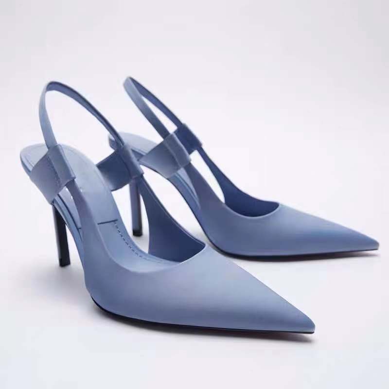 ZA summer new women's shoes blue slingba...