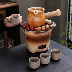 圍爐煮茶家用室內碳火爐粗陶打邊爐罐罐壺烤奶茶戶外裝備配件代發