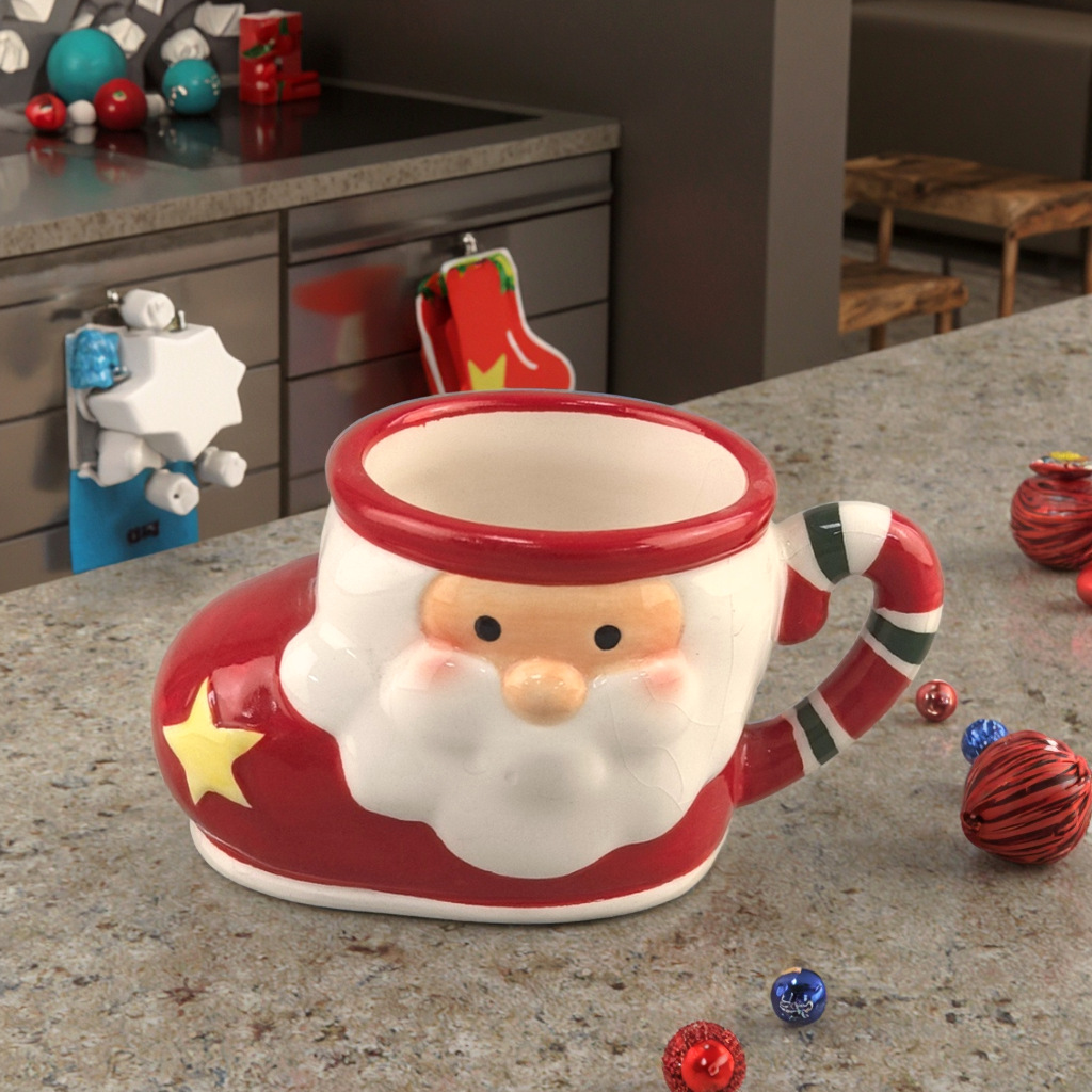 Decoración navideña transfronteriza, decoración de la escena del escritorio del hogar, accesorios, adornos, regalos, tazas de zapatos de Santa