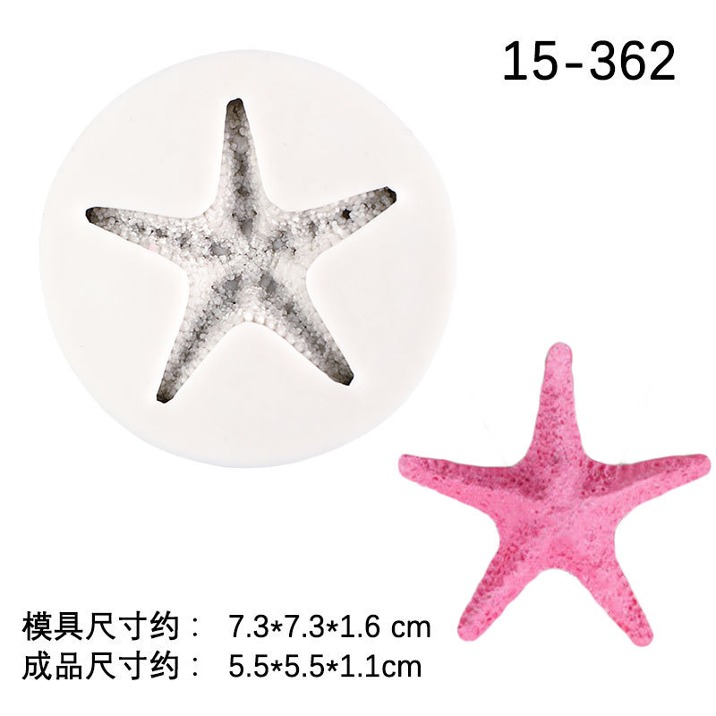 Una variedad de estrellas de mar tridimensional molde de silicona para hornear pastel de postre decoración Fondant chocolate ritmo seco molde