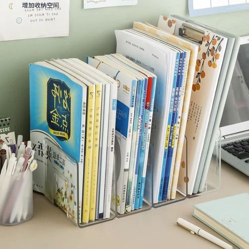 Book stand book clip desktop fixed book storage box student bookshelf bookend dormitory organizing storage rack artifact