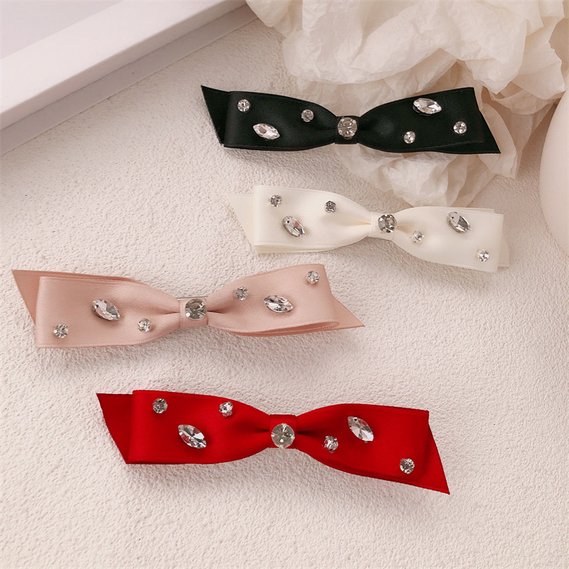 Nuevo super brillante diamante de diamante correa de arco abrazadera de cabello francesa temperamento alto franja lateral abrazadera de cabello rotura mujer