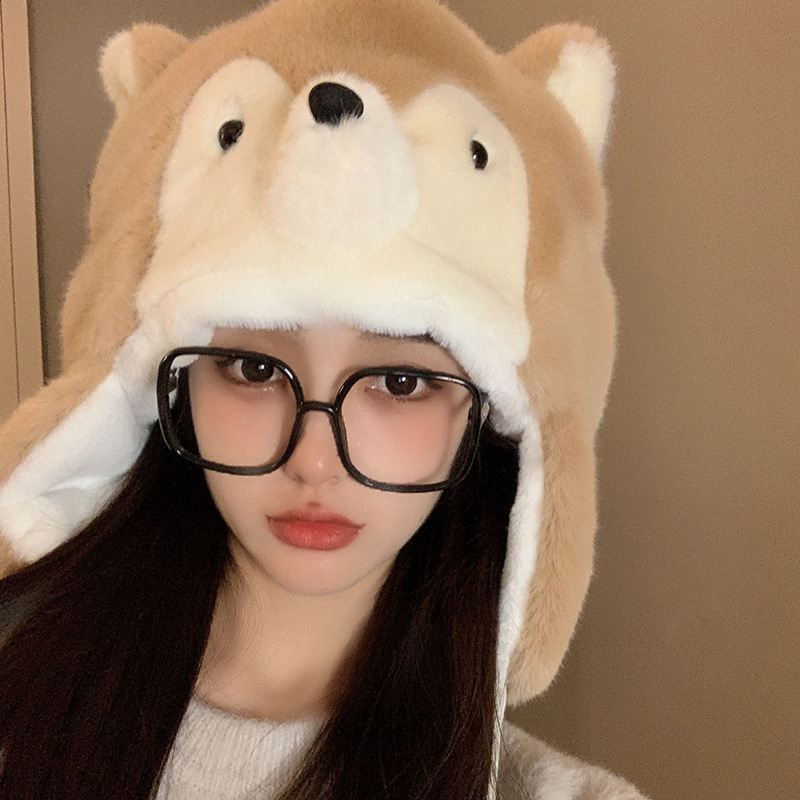 Meetsunny dibujos animados Husky sombrero lindo chica sombrero Internet celebridad mismo estilo oído protección caliente sombrero