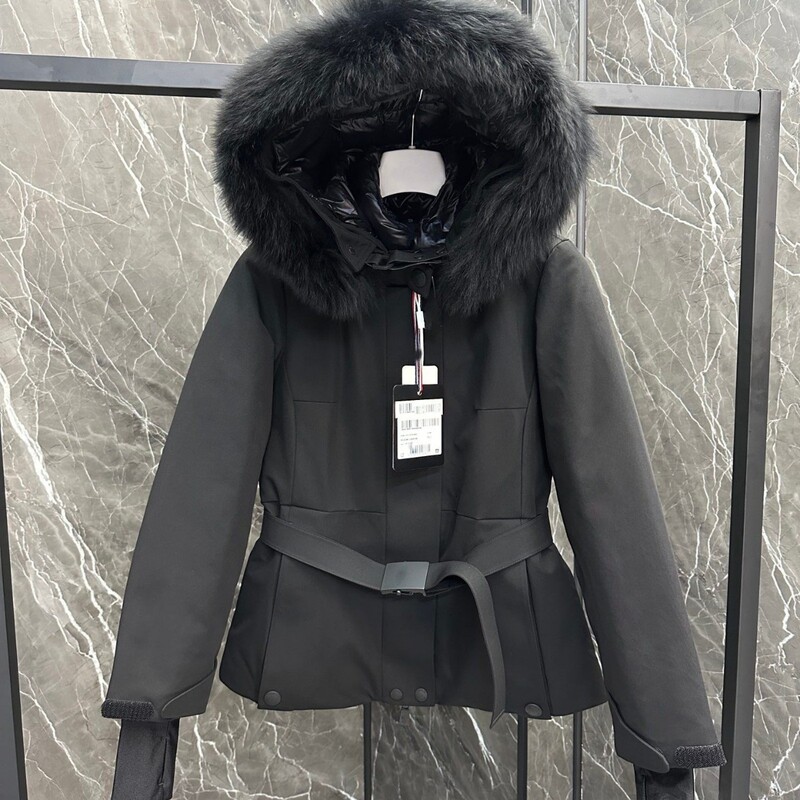 New Autumn and Winter Moncler Women's Short Ski down Jacket, Slim-Fit, Thickened, with Fox Fur, Windproof and Warm Coat