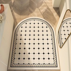 法式奶油風高級感門墊家用進門可擦免洗皮革地墊可剪裁入戶地墊毯