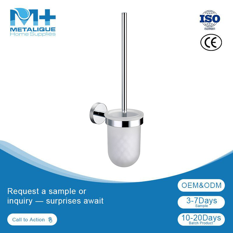 54089C mid-to-high-end toilet cup, zinc alloy chrome-plated toilet cup holder, bathroom toilet brush holder
