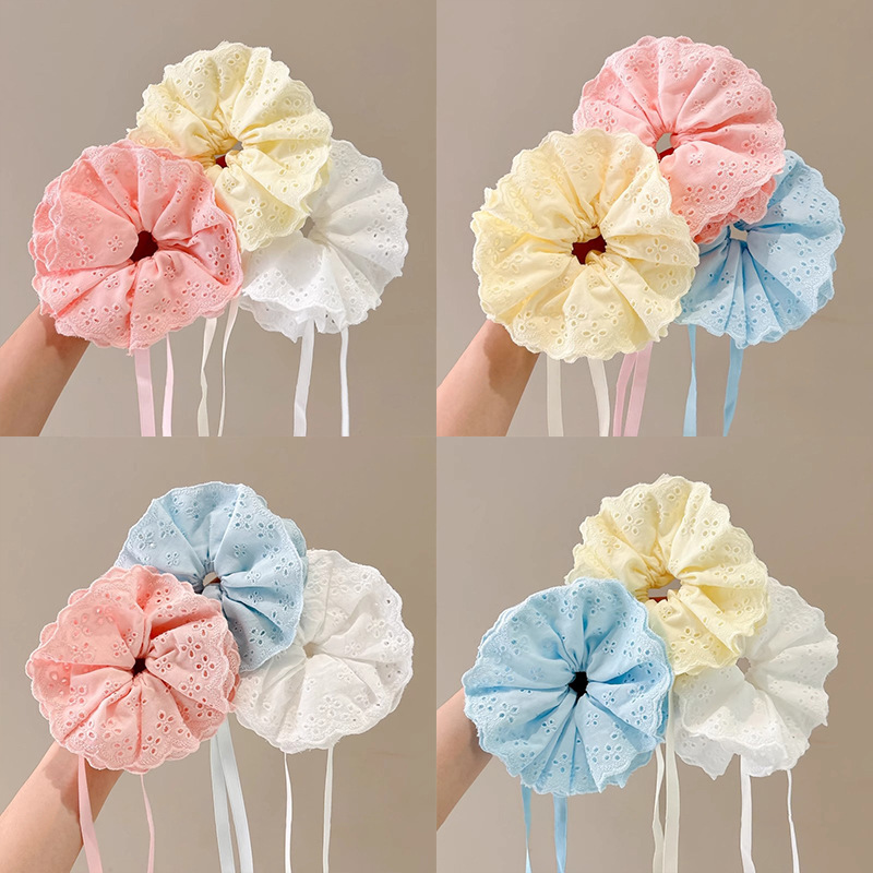 Nuevo estilo francés elegante chica con cola de caballo temperamento cuerda para la cabeza sentido de alta gama bola cuerda para el cabello moda estilo de explosión intestino grueso