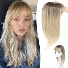 假发补发块 化纤中长款假发hair topper接发片空气刘海女士补发块