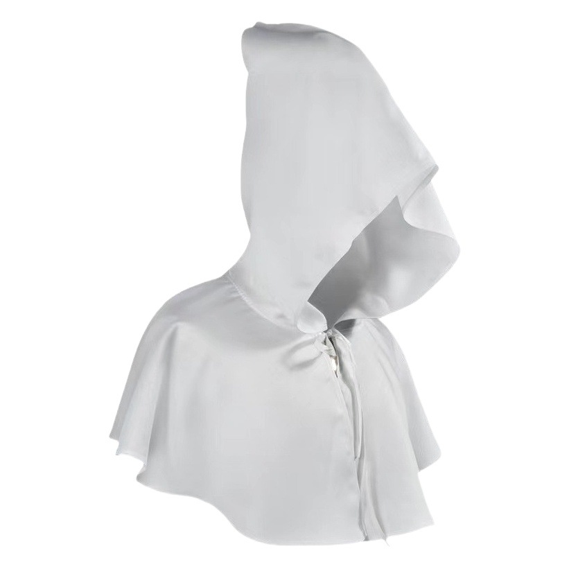 European and American New Halloween Cos Costume Cloak Death Cloak Medieval Hooded Export Pure Color Hat Performance