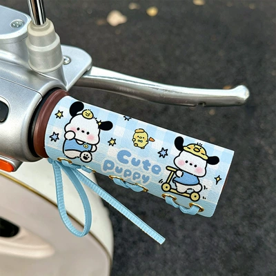 strap-type leather electric bike grip | Handlehold cover - little-duck-parrot-color-pattern