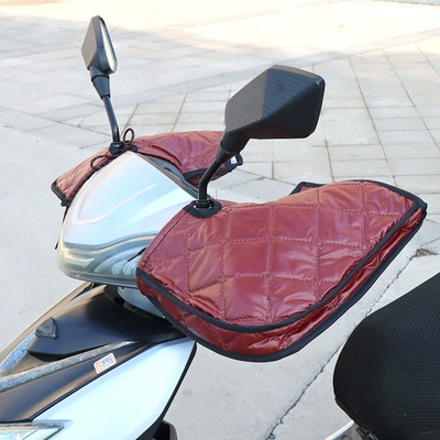 Motorcycle Handle Cover – Sun Protection Summer Handlebar Cover - one-size-four-seasons-burgundy-thin-pu