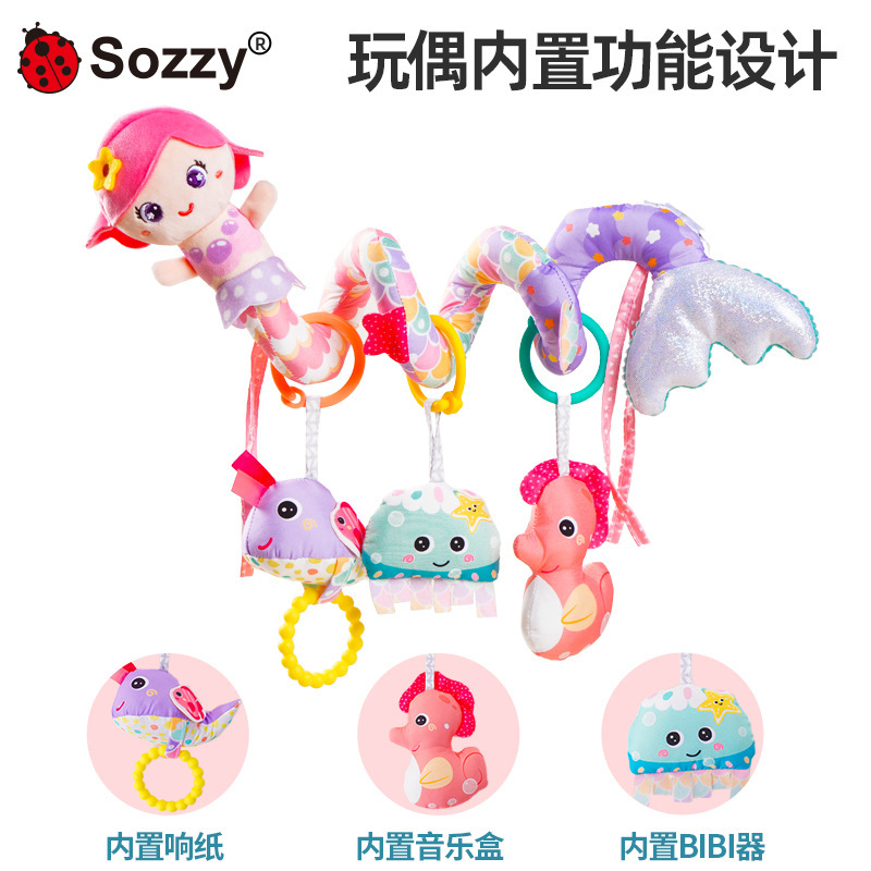 Sozzy Baby Carriage Colgantes Baby Tower Colgantes Campana Cama de sirena alrededor de 0 - 1 años Juguetes de educación temprana