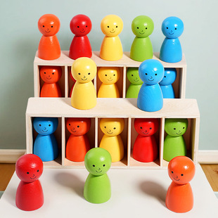Montessori Cross-Border Color Guessing Matching Doll Kindergarten Logical Thinking Training Multiplayer Game Educational Early Education Toys
