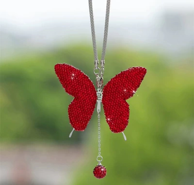 Car hanging butterfly pendant car pendant - big-red-butterfly-pendant