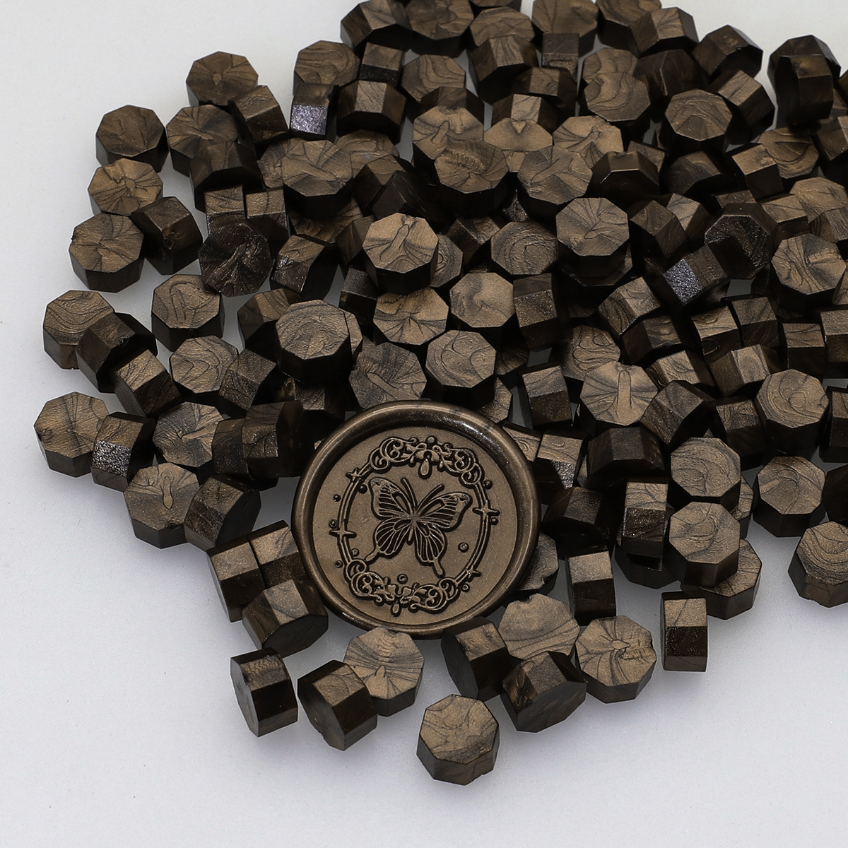 Perlas de cera de sellado octogonales Oucai, 500g, 131 colores, perlas de sellado de cera a granel, colores mixtos, baratas, perladas, una libra.