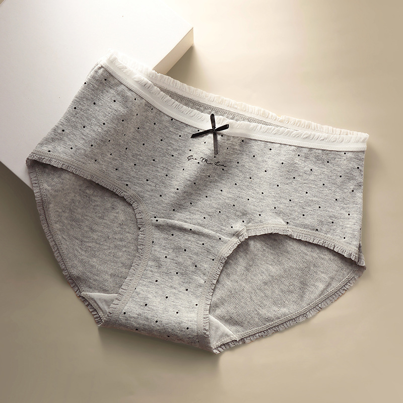 Pantalones de algodón de arco dulce para niñas antibacterianas alargadas para niñas de cintura media transpirables sin marcas de algodón image 8