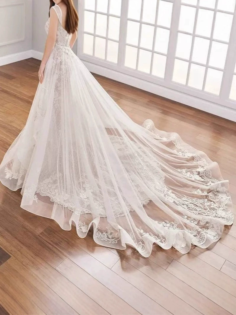 Wedding dress, hardened accessory, lace removable skirt