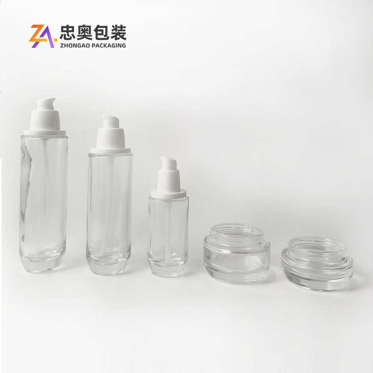 现货120ml心悦乳液瓶按压爽肤水瓶30g50g膏霜瓶化妆品玻璃瓶