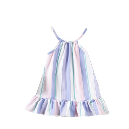Infant and toddler girls' sundress, holiday style beach dress, sleeveless floral printed dress with straps, sweet and charming.