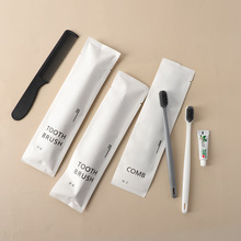 现货酒店洗漱用品宾馆民宿客房一次性软毛牙刷带牙膏三面封膜全套