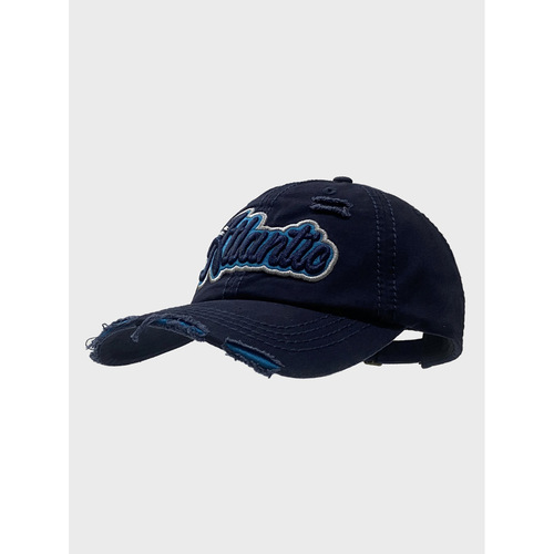 American retro hole baseball cap for women Spring and Summer new fashion khaki color embroidered soft brim duckbill cap for men trendy looks face slimming