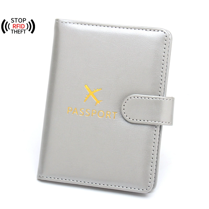 Wallet Anti -magnetic passport clip Multi -function multi -function multi -function multi -plug card seat folding buckle and fastening passport Ben leather card clip bag