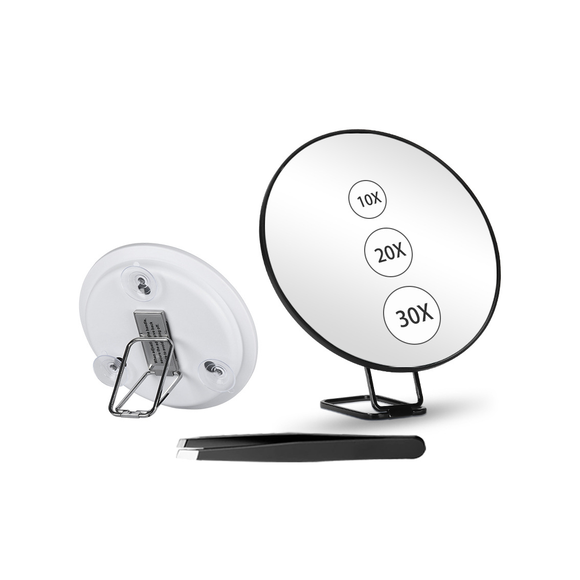 6 pulgadas 10 veces 20 veces 30 veces espejo de zoom HD espejo de maquillaje con soporte de ventosa espejo de mano portátil