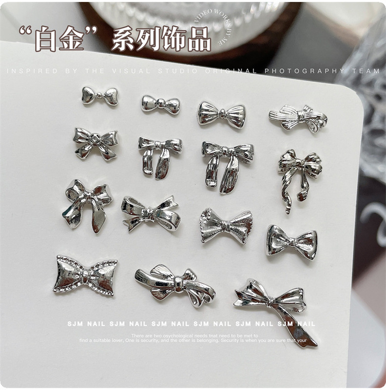 Nail Art Online Red White Gold Simple Bow Metal Jewelry Little Red Book Ribbon Bow Tie Nail DIY Decorations Nail Art Online Red White Gold Simple Bow Metal Jewelry Little Red Book Ribbon Bow Tie Nail DIY Decorations