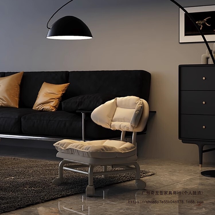 Swivel Stool with Wheels, Low Stool for Home Use, Shoe-Changing Stool, Baby-Carrying Tool, Children's Wheeled Bench, Seam-Sealing Backrest Chair