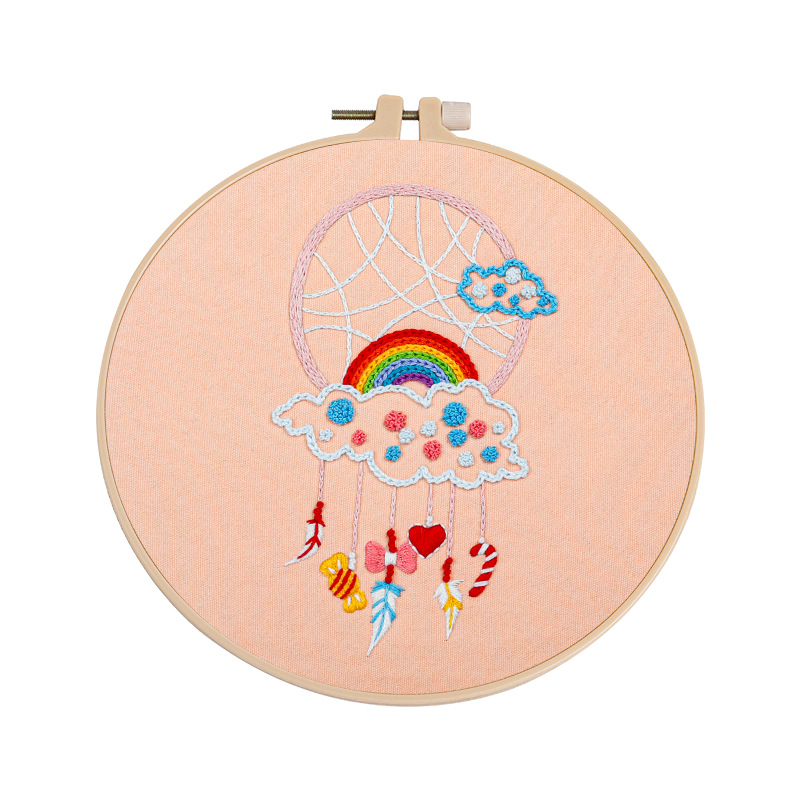 Paquete de material de bordado a mano de bricolaje original, kit de bordado de campanillas de viento, hermosas plumas de cuento de hadas, inglés europeo, transfronterizo