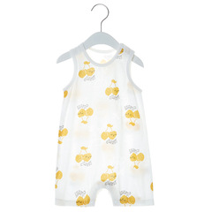 嬰幼兒連體衣夏季薄款男女寶寶外出哈衣兒童夏裝衣服竹纖維背心款