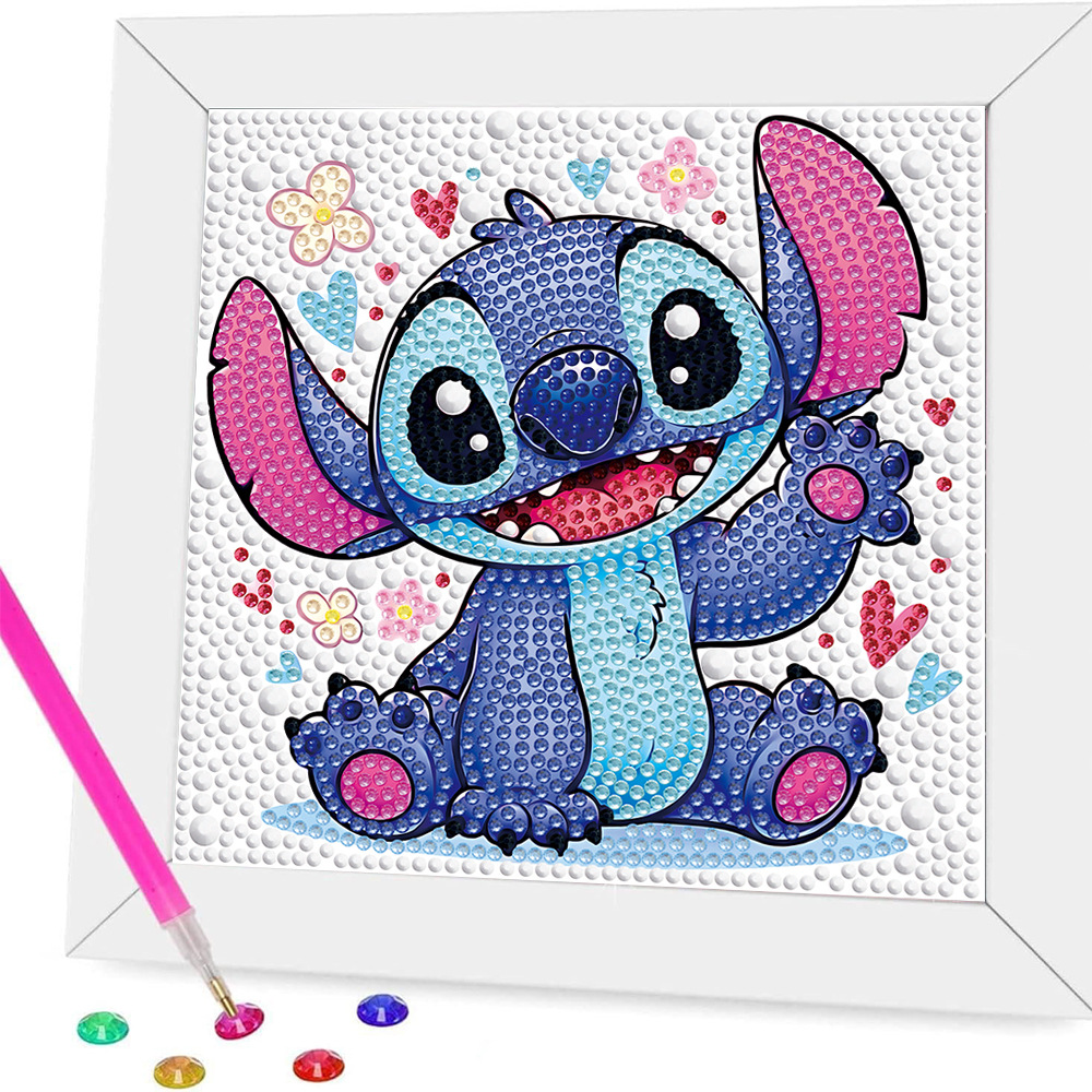 Pintura de diamantes enmarcada hecha a mano, superventas transfronteriza, de dibujos animados infantiles de la princesa Elsa, linda pintura de pegatinas de diamantes DIY