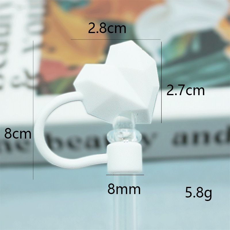 Nueva tapa de pajita de silicona 8-10mm linda muñeca de flores tapa a prueba de polvo se puede reciclar cubierta de pajita transfronteriza