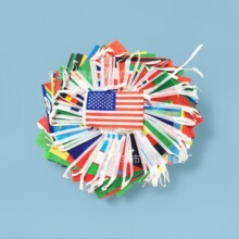 100国挂旗14*21cm万国横幅旗商场酒吧装饰串旗拉旗跨境热销三角