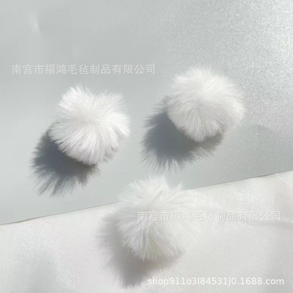 모조 토끼 모피 공 3mm 봉제 펜던트 인공 모피 볼 DIY 보석 액세서리 골동품 헤어 액세서리 꽃 심장 액세서리 소재