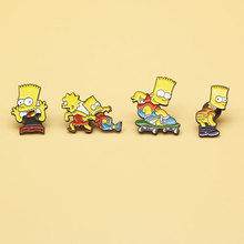 辛普森一家卡通胸针搞笑动漫金属别针批发外贸爆款徽章小饰品