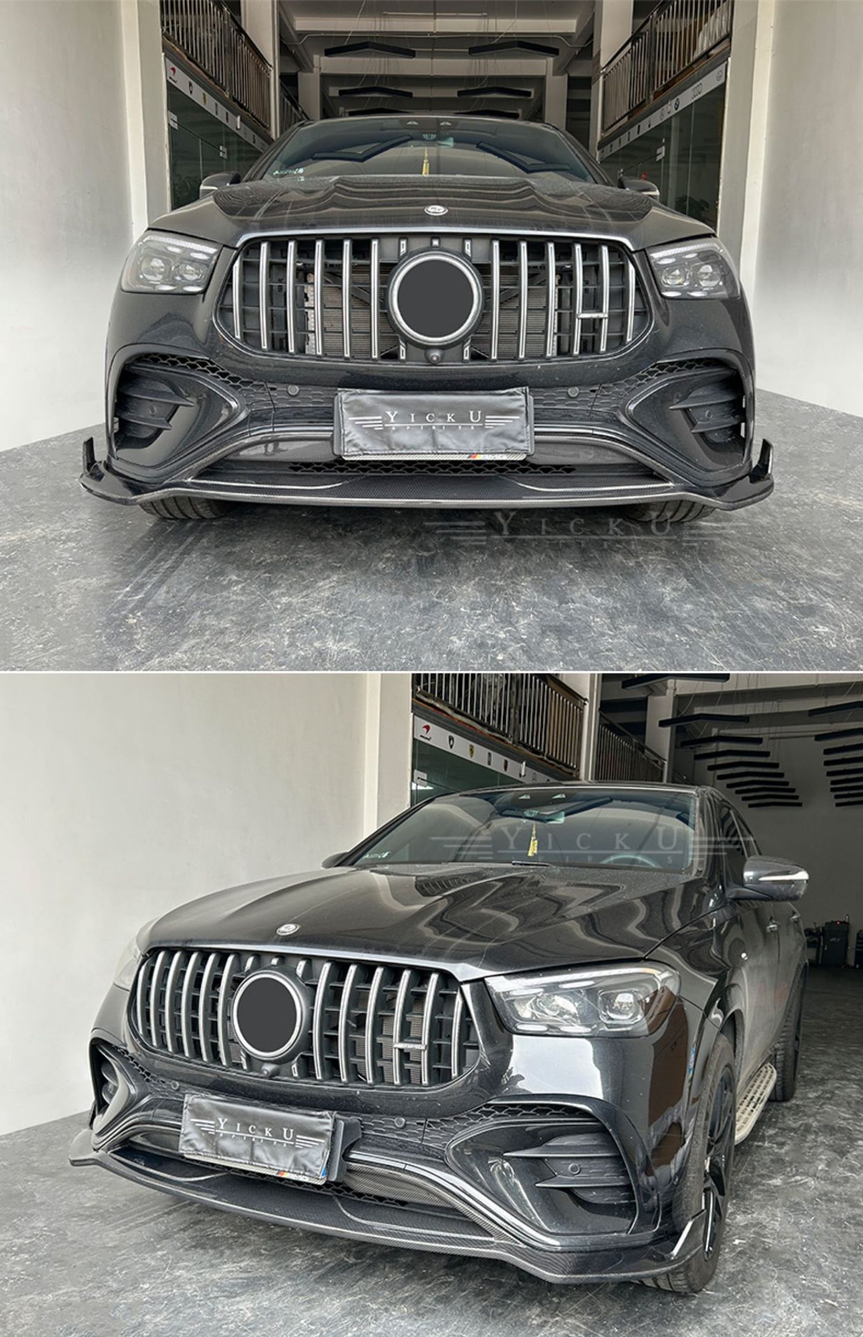 Suitable for 20-24 Mercedes-Benz Gle Modified Ld Front Lip and Rear Lip Brbs Front Shovel and Rear Lower Group 450 Carbon Fiber Surround