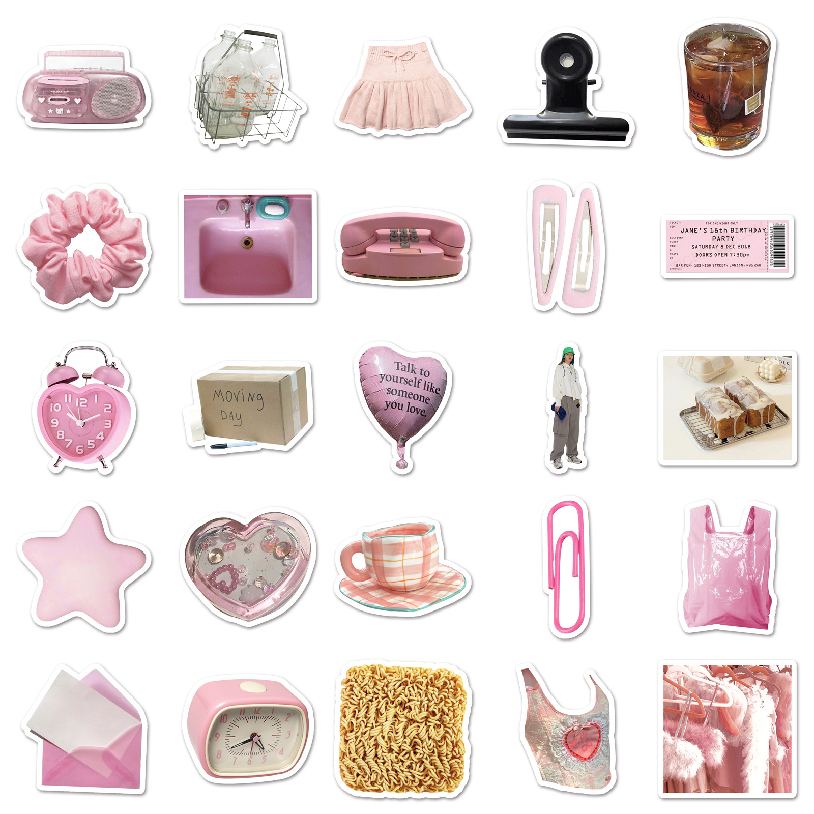 20g Weight Stickers Stationery Type 1 Set Quantity Learning, Graduation Occasion 1 Set Envelope Cup Learning Graduation PVC Self-adhesive Cute Stickers